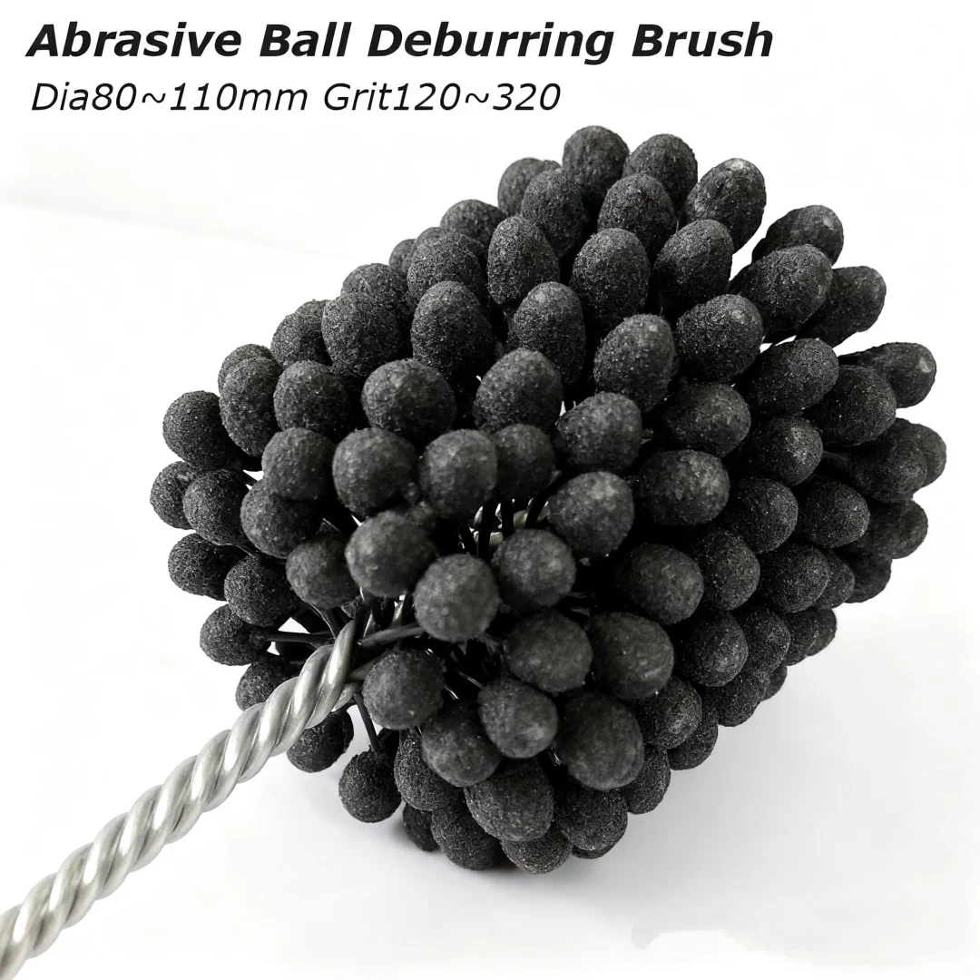 

1pc Flexible Grit120~320 Abrasive Ball Deburring Brush Dia80~110mm Inner Hole Grinding Pipe Polishing Tube Cleaning Brush
