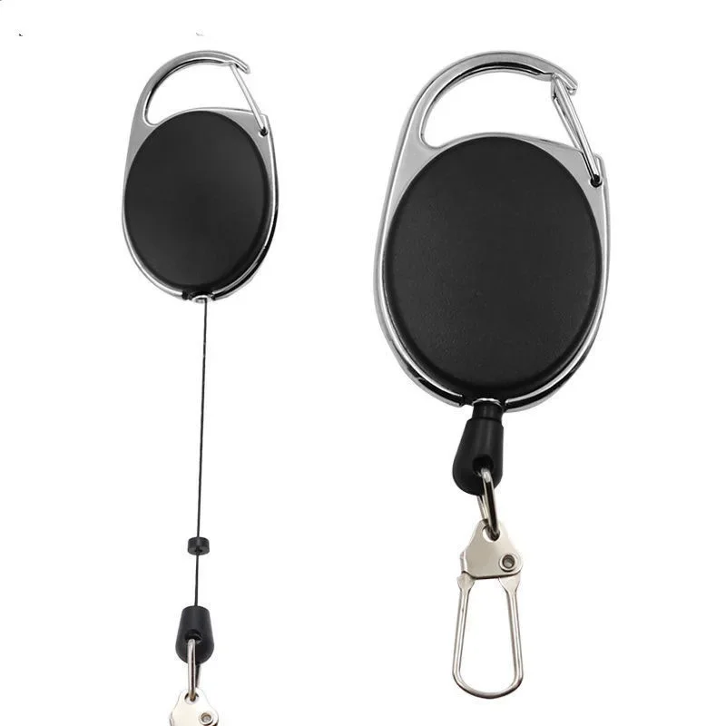 Retractable Key Chain Reel Badge Holder Fly Fishing Zinger Retractor with Quick Release Spring Clip Fishing Accessories