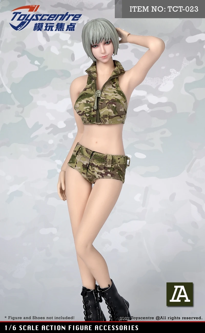 1/6 Camo Bikini Swimwear Set Woman Vest with Pants for 12inch OB OD JD TBL Doll Action Figure Body Fashion Clothes Accessories