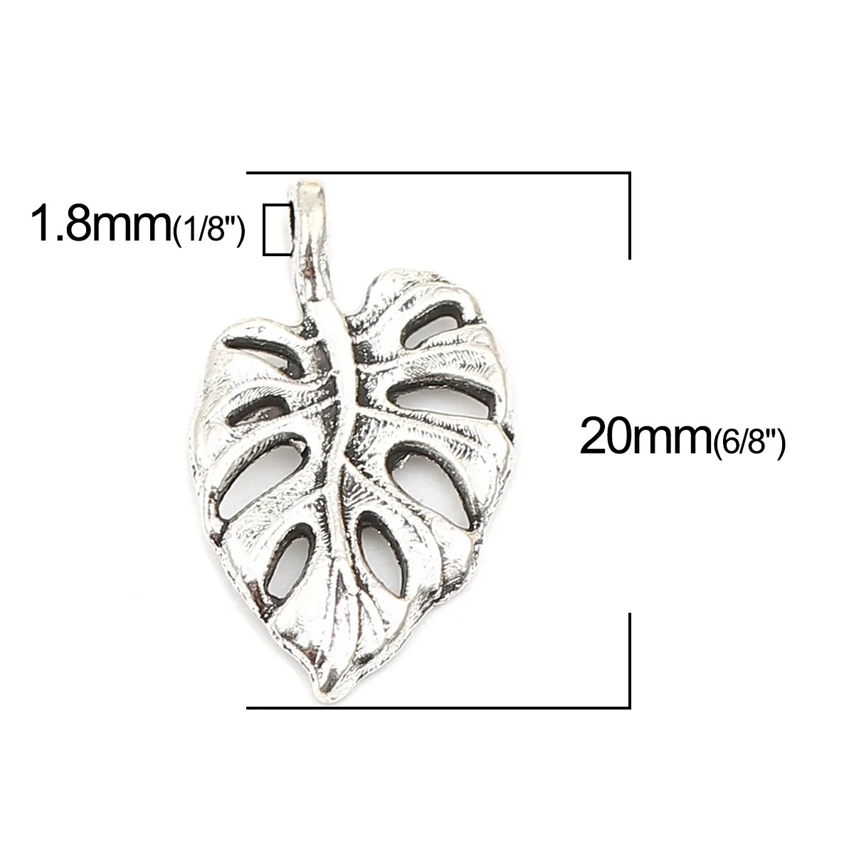 50PCs Monstera Charms Vintage Leaf Series Gold Color Hollow Monstera Shape Pendants for DIY Necklace Earrings Jewelry 20mm