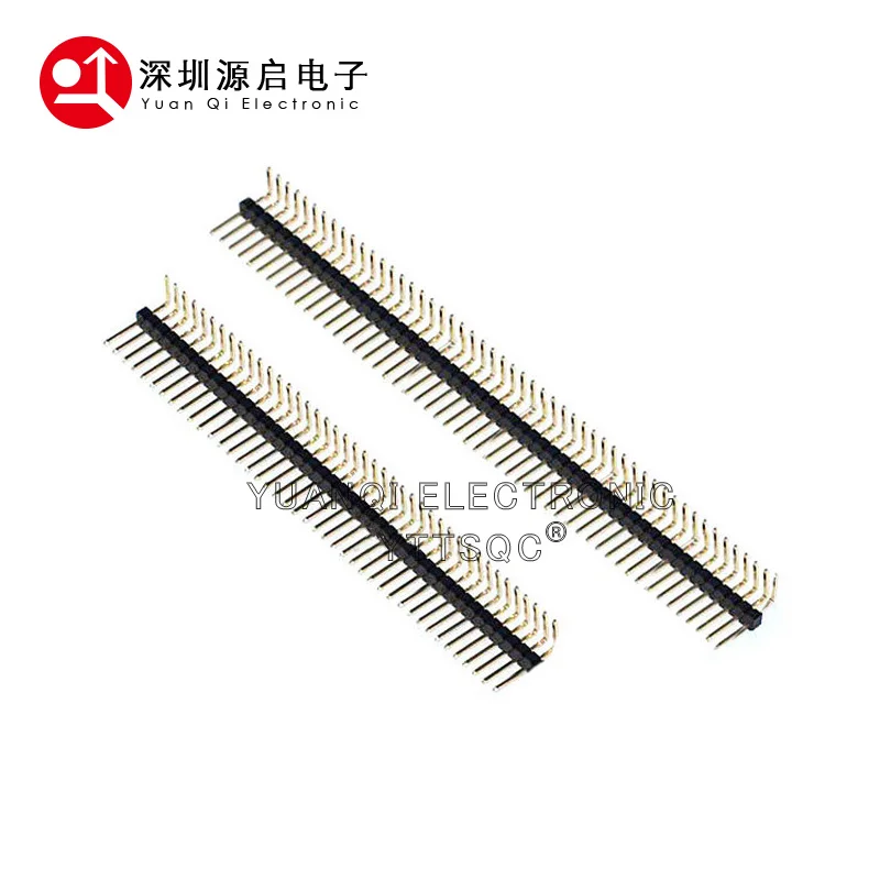 R/A 1.27mm 1.27 Single Row Right Angle Male Female Breakaway PCB Board Pin Header Socket Connector Pinheader 1*40p 1*50P