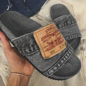 Nicht -Slip -Denim -Pantoffeln, bequeme Schuhschuhe, Strandholden im Freien, lässige Mode, Sommer, 2022, 2024 12 Hauptverkäufe Romão -Schuhe - №7