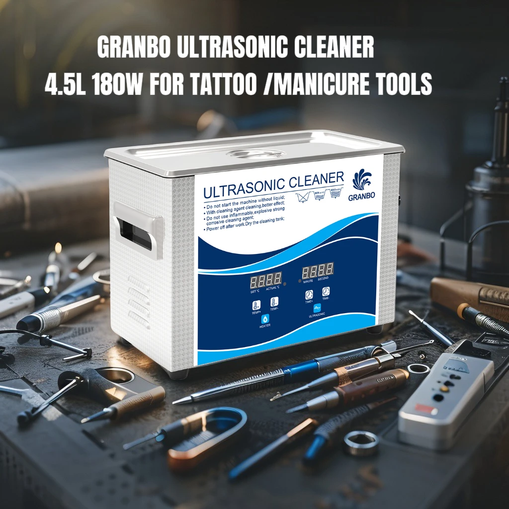Granbo Professional 4.5L 180W 40KHz Ultrasonic Cleaner Jewelry Electronics Precision Parts Cleaning and Maintenance Lab Use
