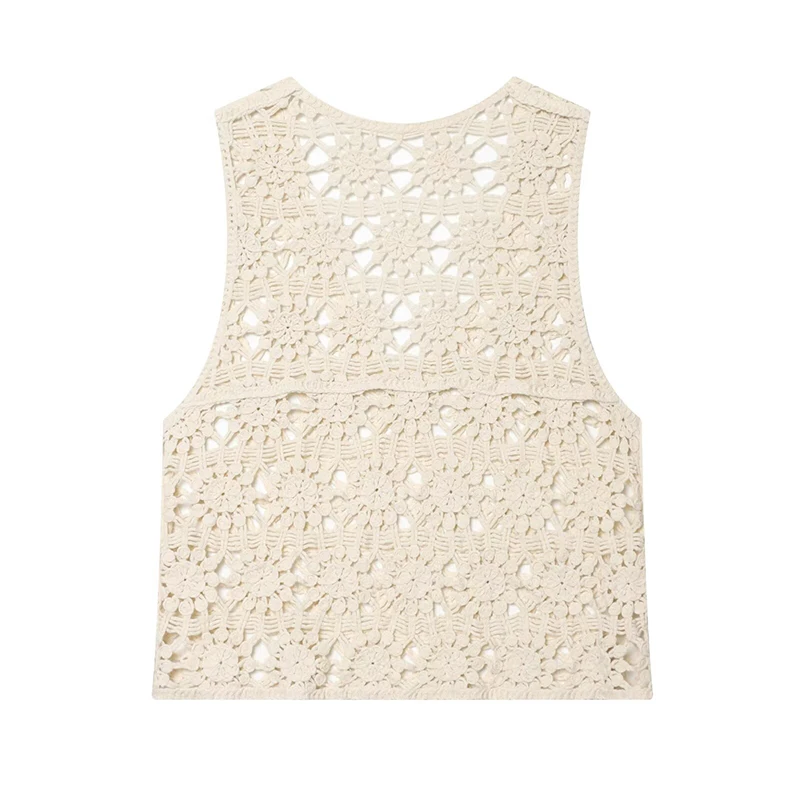 New 2026 Women Sleeveless V Neck Hollow Out knit Tank Top Casual Sexy Summer Tops