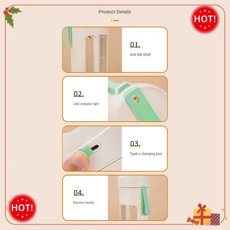 

ABLE-500ML Portable Blender Electric Juicers Fruit Mixers USB Rechargeable Smoothie Mini Blender Personal Juicer 10 Cutter Durab