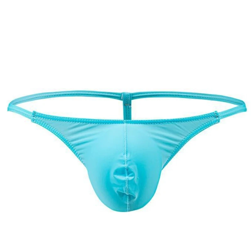 

Men's Underwear Sexy Low-Rise Ice Silk String Bikini U Convex Pouch Lingerie Underpants Open Butt Thong Lingerie Jockstrap