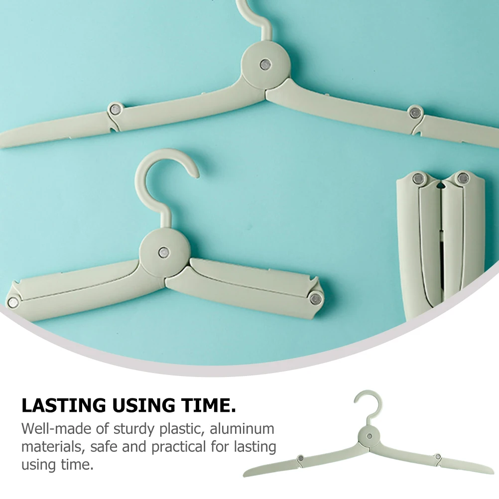 

6 Pcs Foldable Travel Hangers Space Saving Collapsible Clothes ganizer Green Mini Portable Wardrobe Closet Storage