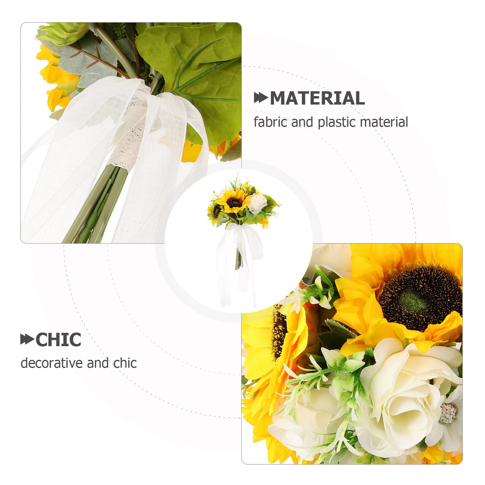 

Wedding Bouquet Artificial Flower Realistic Plastic Floral Ornament for Home Kitchen Office Fake