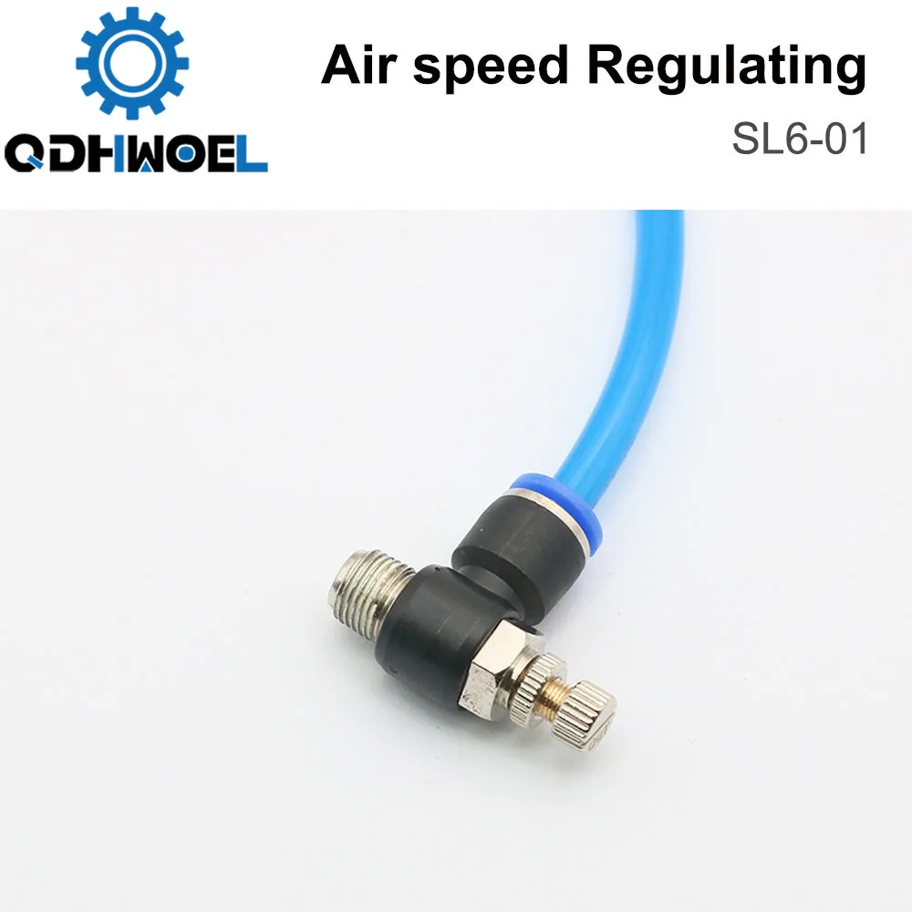 QDHWOEL Laser Pneumatic Joint Parts SL6-01 Fast Connection Pneumatic Fitting Air Speed Regulating Valve Throttle Valve