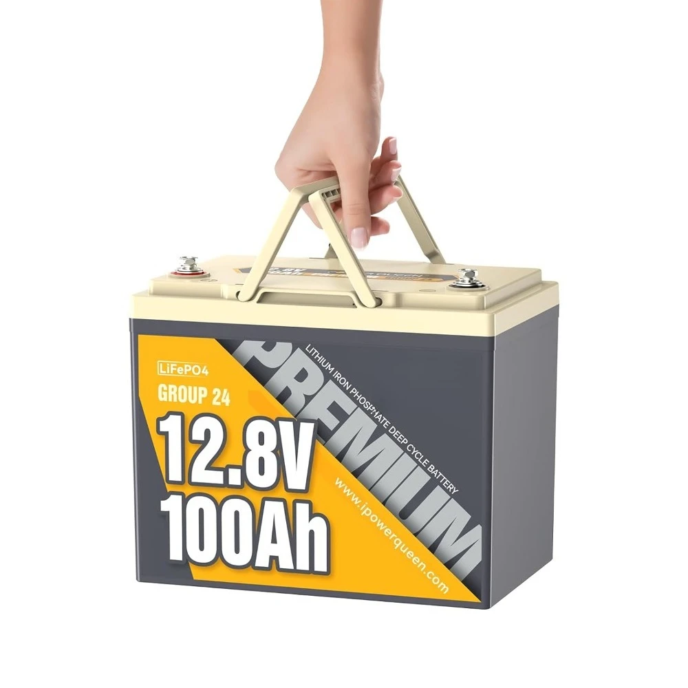 

Аккумулятор LiFePO4 12В 100Ач, литиевая батарея группы 24, аккумулятор для автодомов с более чем 15000 циклами глубокого разряда и защитой BMS, для путешествий, на заказ
