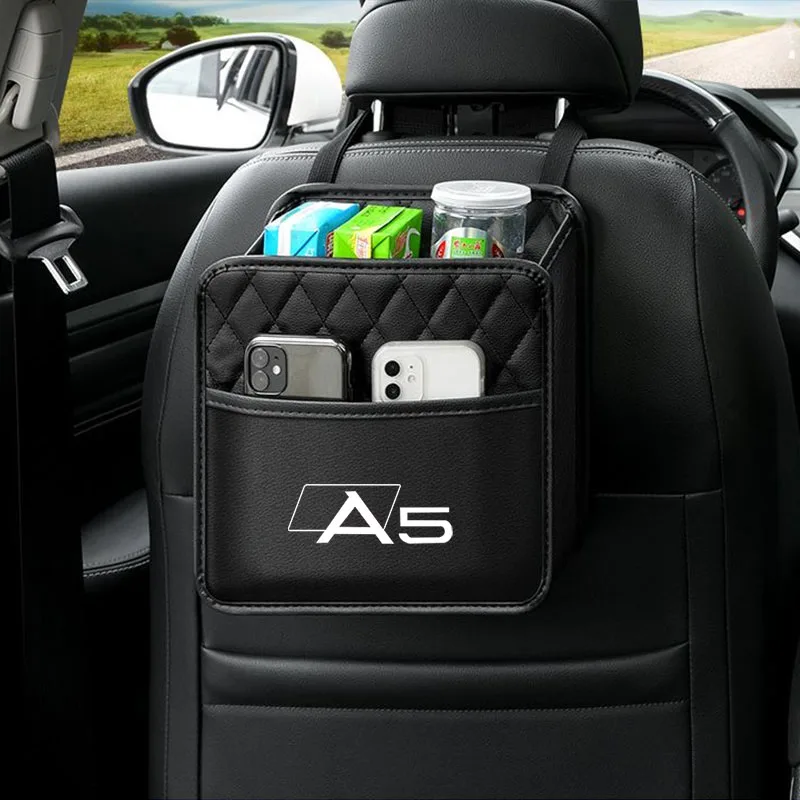 Auto Seat Back Multi-Pocket Hanging Organizer Collector Storage For Audi A5 Car Accessorie Protectors for Trip Kids Travel