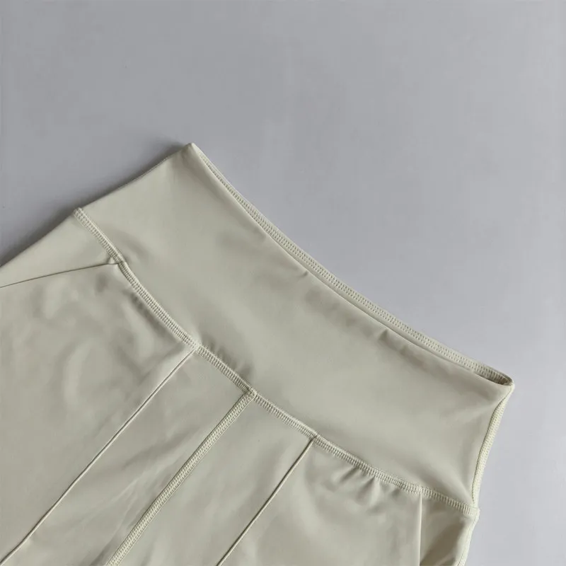 Yoga-Shorts mit hohem Bund und Taschen für Damen, Sommer, Outdoor-Training, Laufen, Pilates, Fitness, schnelltrocknend, atmungsaktiv – Detail 7