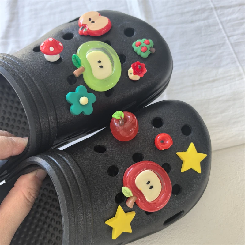 New Cute And Fresh Creative Abs Faux Fruit Shoes Charms Diy Shoes Accessories For Garden Shoes, Sandals Xmas Gifts