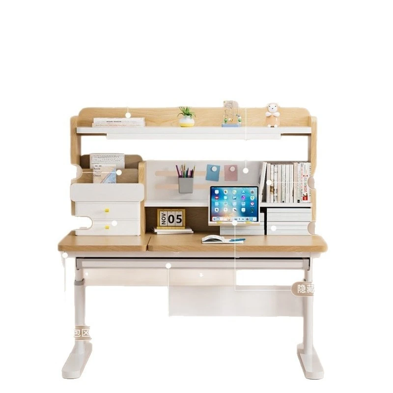 

Study table Primary school student desk Lifting writing table Solid wood homework