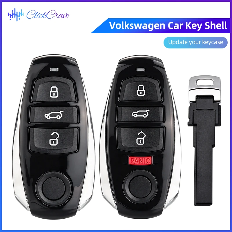 Car Key Replace Shell For Volkswagen VW Touareg 2010-2014 Smart Remote Key Modify Case 3/4 Button Decoration Accessories