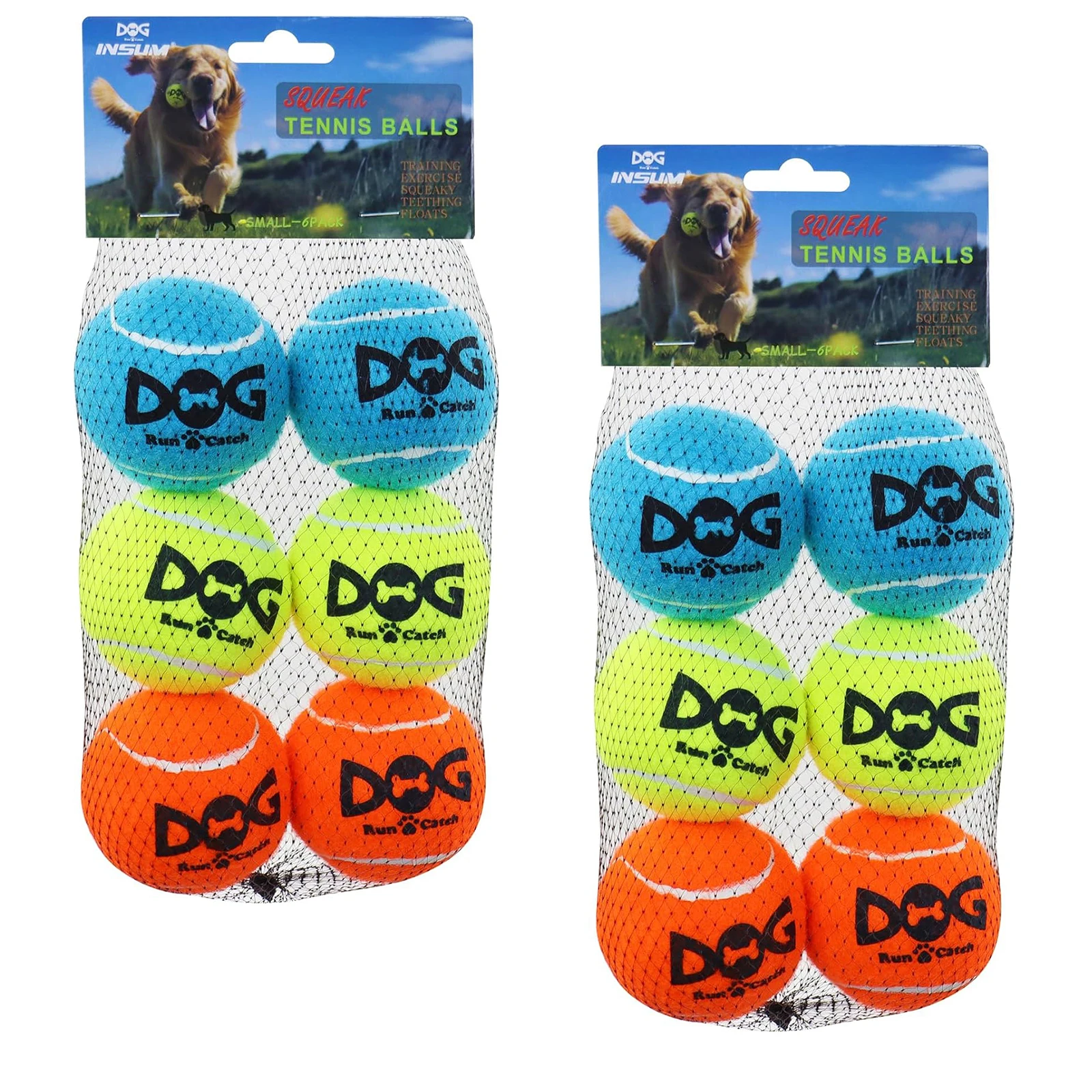 

Colorful Natural Rubber Squeaky Dog Balls High Visibility Bounce for Indoor & Outdoor Pet Training And Catching Games