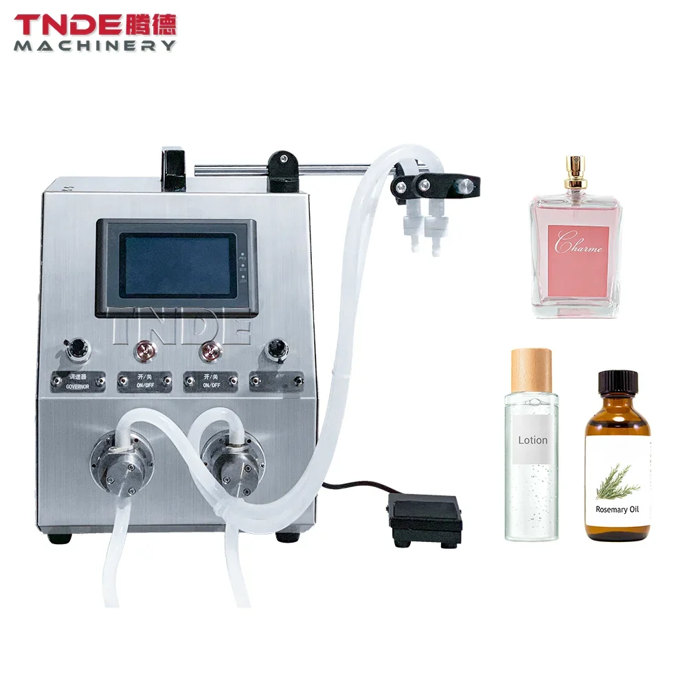 220V/110V Electric Mini Magnetic Pump Perfume Beverage Shampoo Bottle Liquid Filling Machine Tabletop Filler with Pedal Machine
