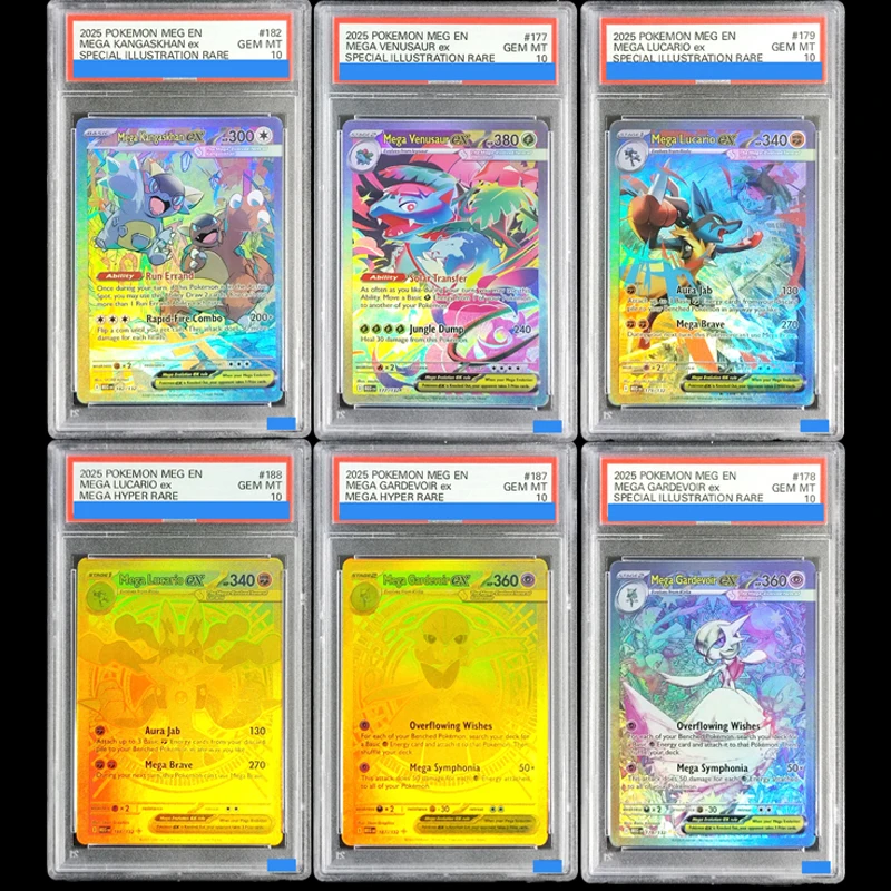DIY 2025 Pokemon Meg En-Mega Evolution # Tarjeta Coleccionable 177 Mega Venusaur Lucario Ex, Ilustración Especial, Grado Raro, Gem Mint 10