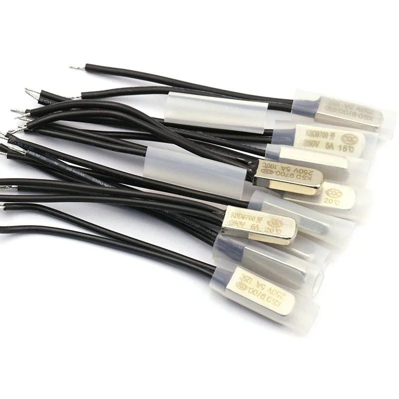 1PCS KSD9700 250V 5A Thermostat Thermal Protector Fuses Temperature Switch Thermal Control 85 90 95 100 105 110 120 125 Degree