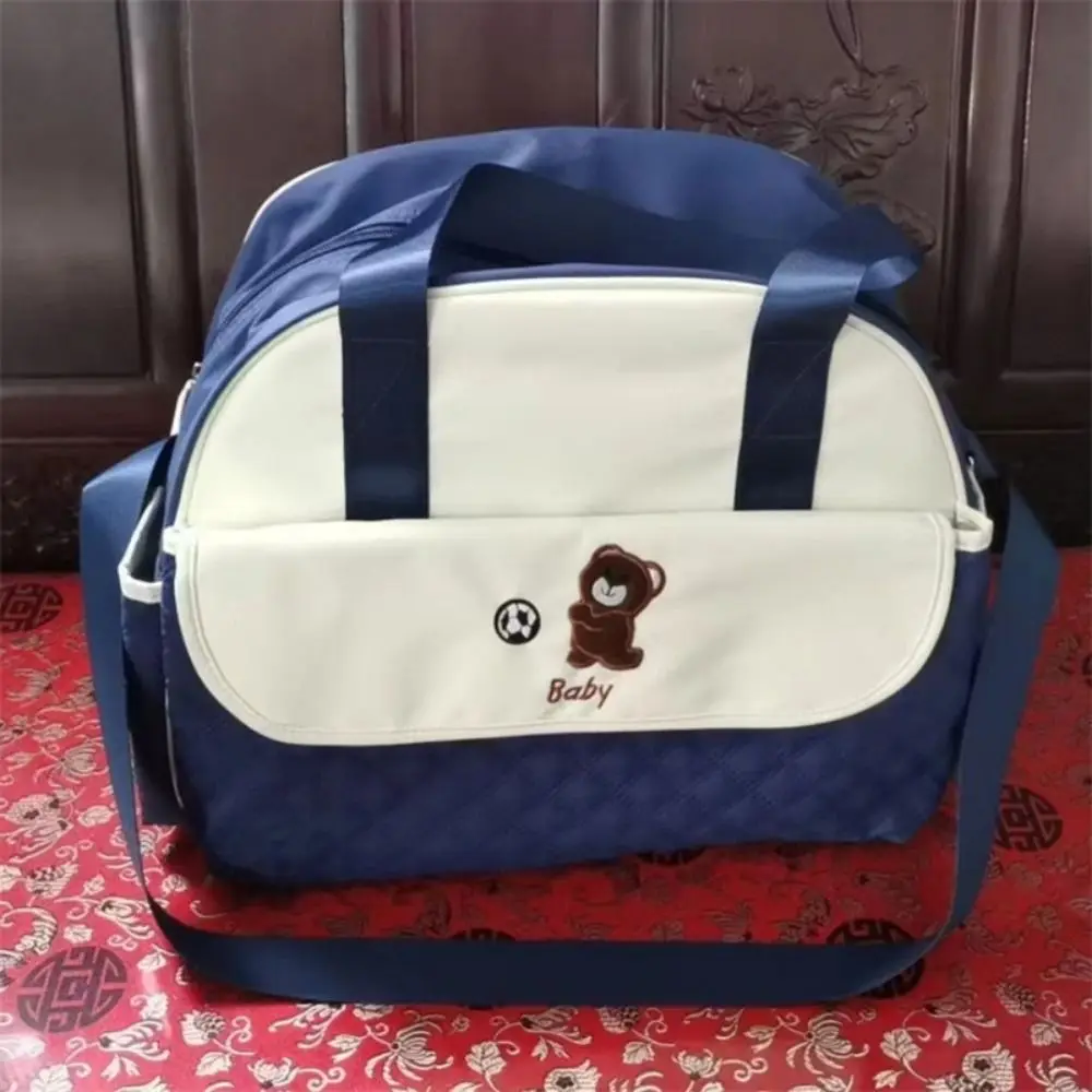 Creative Cartoon Mommy Bag Bear Pattern Large Capacity Mommy Crossbody Bag Wear-resistant Lightweight Portable Diaper Bag
