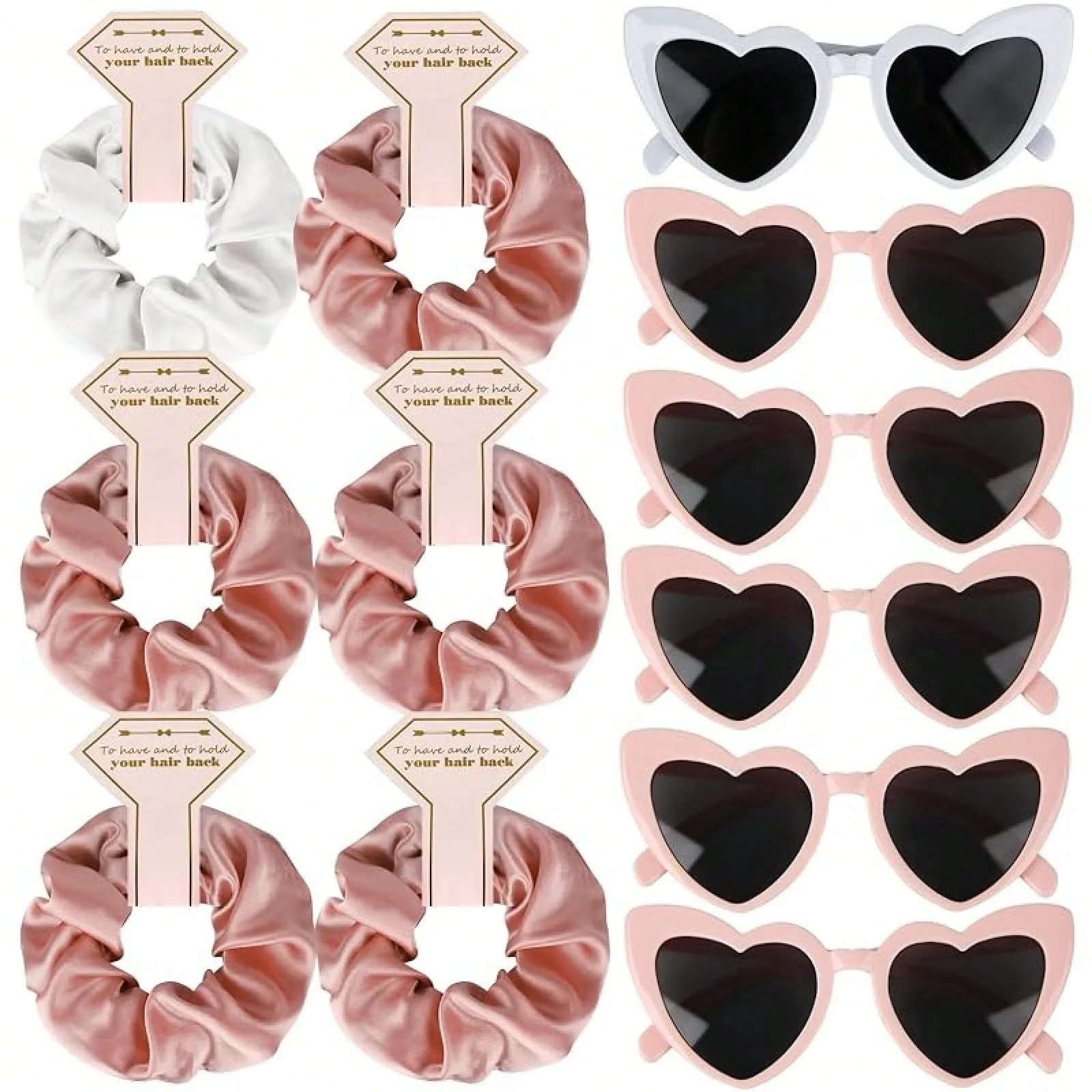 

Satin Bridesmaid Scrunchies Bachelorette HairTies Set Of 6 Bridal Shower No Damage Hair Ties Ideas Wedding Party Favors Bridesmaid Proposal Gifts (Champagne)Valentine's Day DOJG