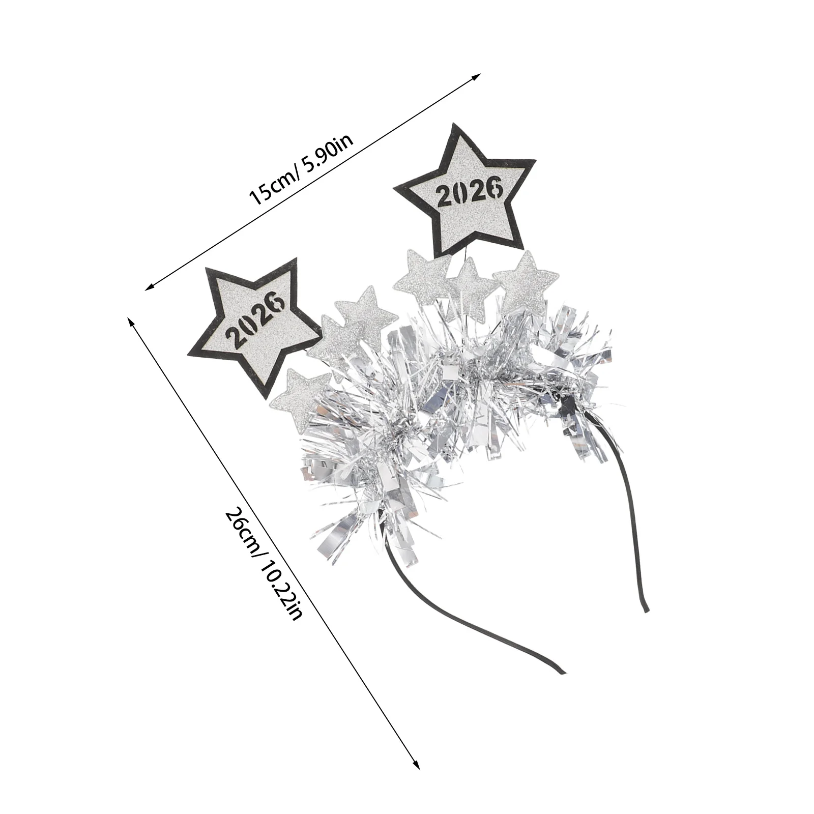 2 قطعة أغطية الرأس السنة الجديدة تصميم نجمة خماسية بهرج خوذة جو احتفالي عطلة الأحداث والاحتفالات