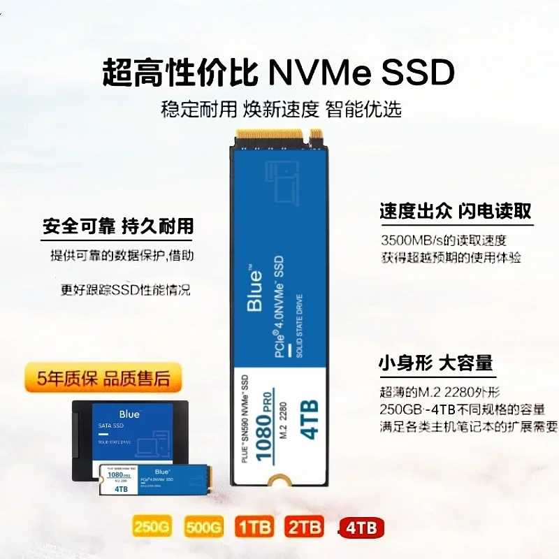 Disco Duro M.2 1080 pro, 4TB, 2TB, 1TB, 2280, nvme, ssd de 2,5 pulgadas, TLC, 5600 MB/s, unidades internas de estado sólido para ordenador portátil y de escritorio