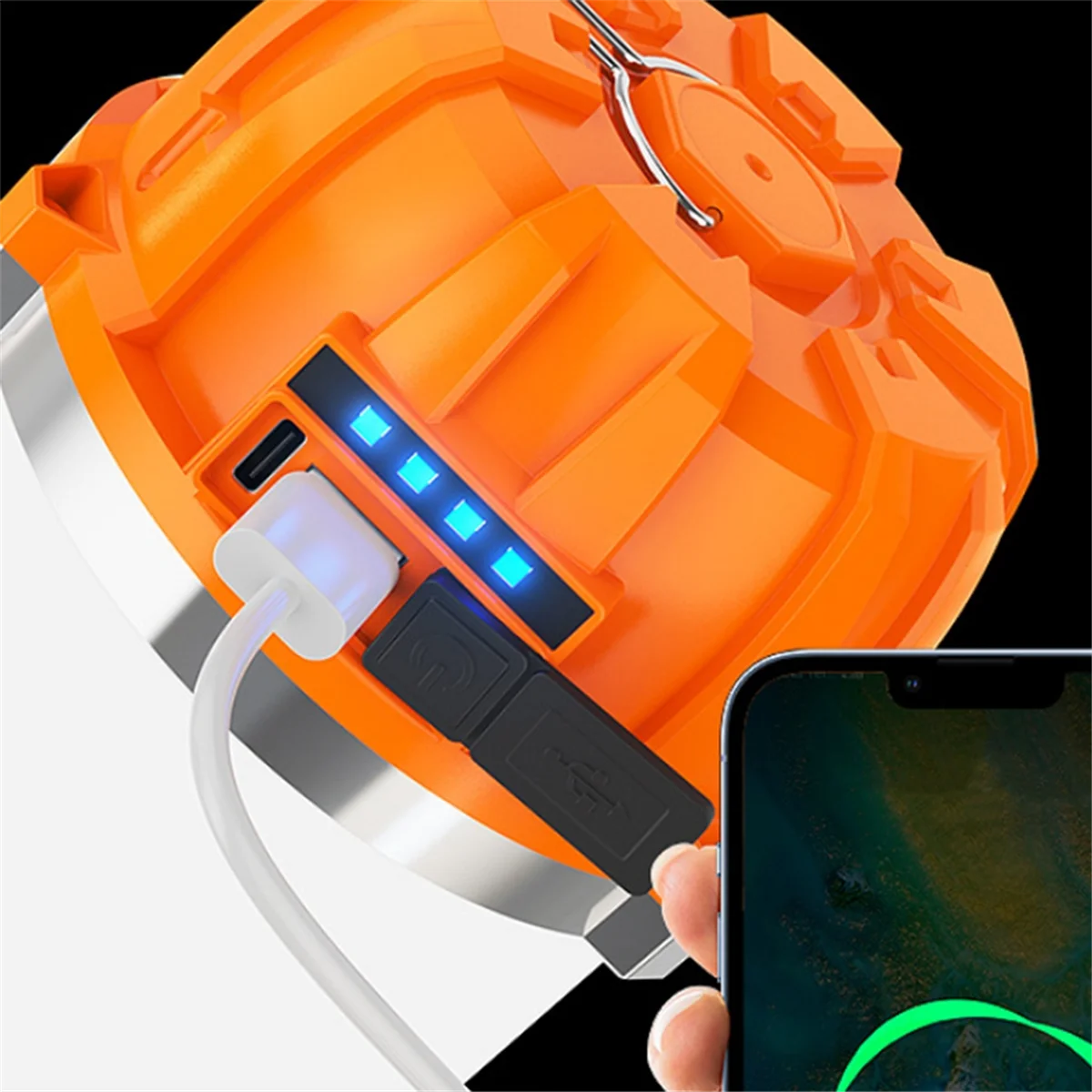 ABZV-USB 充電式 LED キャンプライト屋外キャンプバーベキューテントハンギングランタン緊急電源銀行