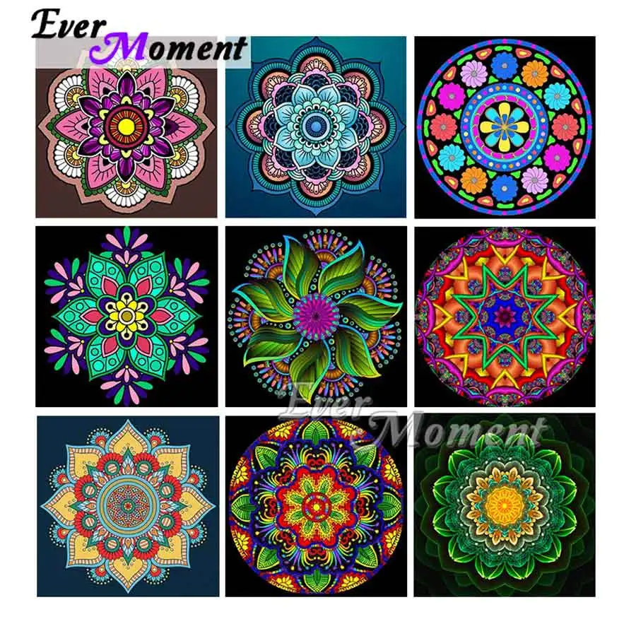 Ever Moment Diamond Painting Religious Mandala Full Square Embroidery Mosaic Drill Decoration Handmade Gift S2F2524