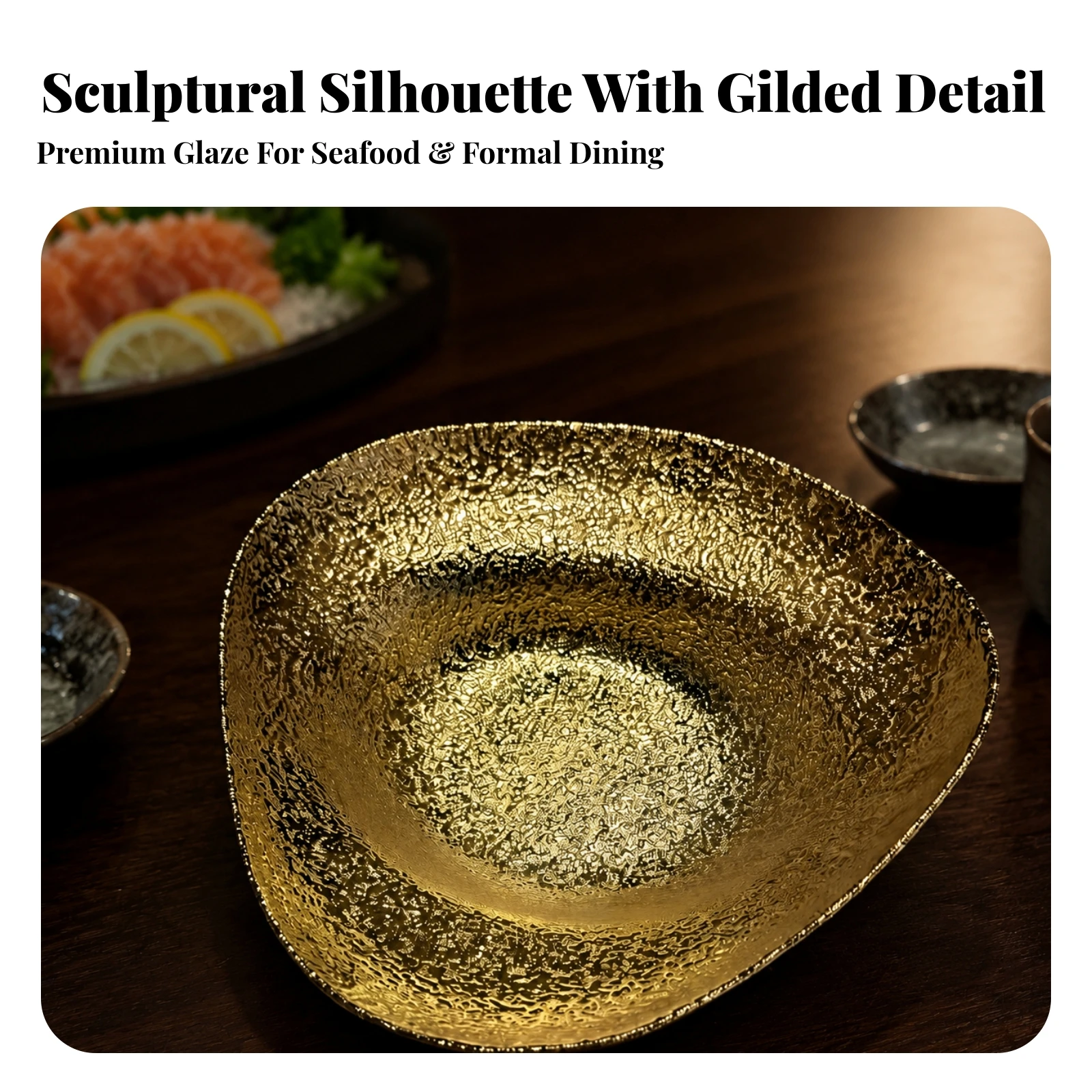 Sashimi Plate Shallow Seafood Platter Ceramic Serving Dish Easy to Clean Ceramic Dish Dishwasher Safe for Home Chefs