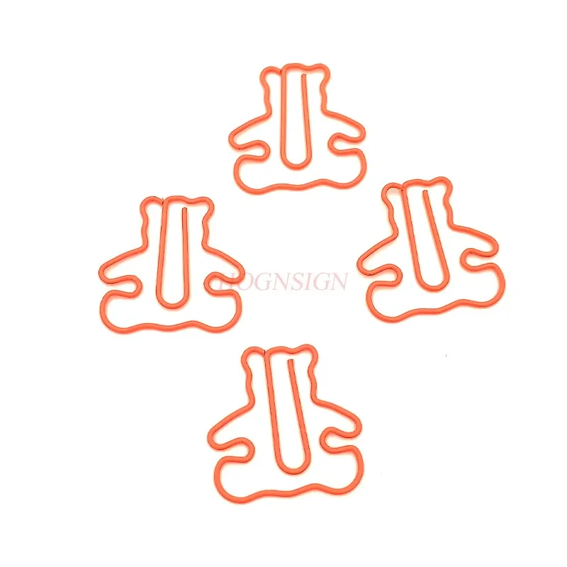 20pcs Colorful Bear Paper Clips Cartoon Paper Clips Metal Bookmarks Stationery Cute Paper Clips
