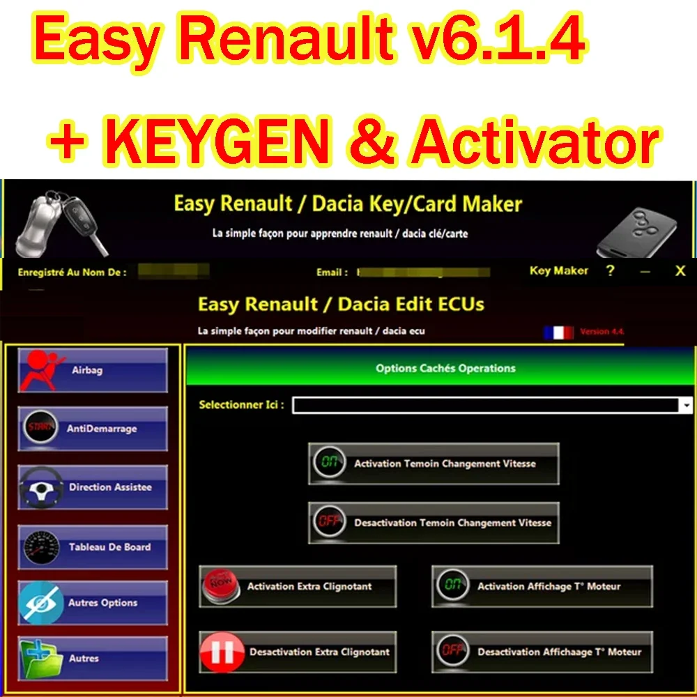 2023  Easy Renault v6.1.4 + Renolink V1.99  OBD2 Diagnostic Interface for Renault  Vehicles ECU Programmer Airbag Code Readers