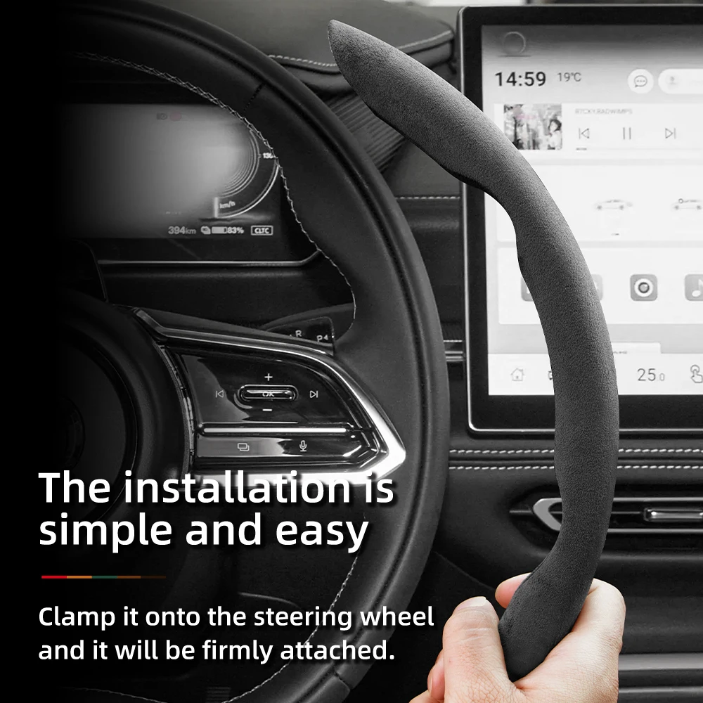 For Mazda Suede Snap-on Steering Wheel Cover Fit 6 Gg Gh 3 Bk 2008 2 Cx 5 Cx5 Cx90 Mx5 Cx 30 2020 Nd Bt50 80 Rx8 Accessories