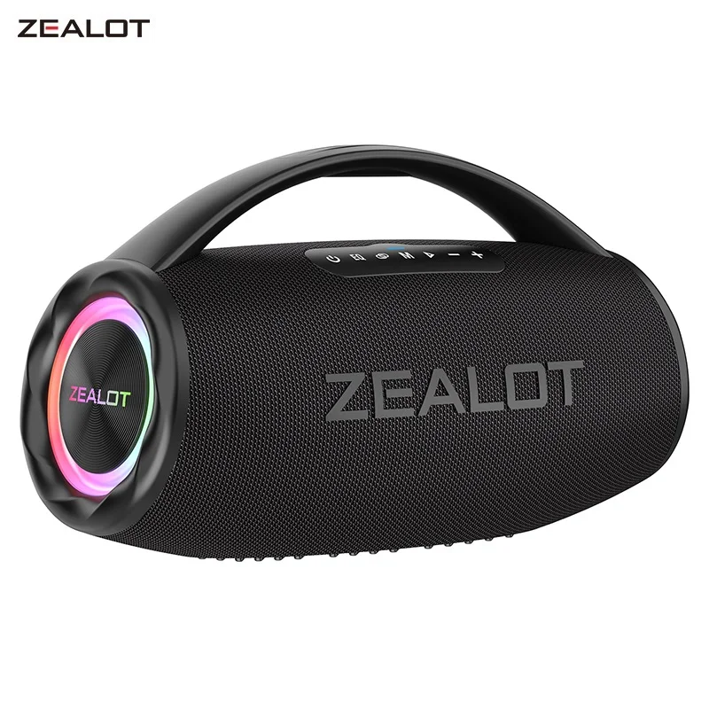 

ZEALOT S97 80W high power bluetooth speaker portable RGB colorful light waterproof wireless subwoofer 360 stereo surround TWS FM