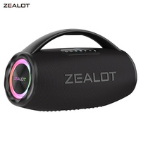 ZEALOT S97 80W high power bluetooth speaker portable RGB colorful light waterproof wireless subwoofer 360 stereo surround TWS FM