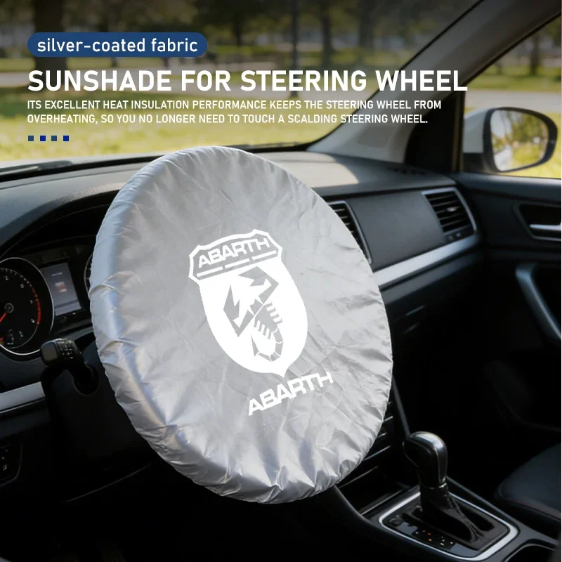 Auto Steering Wheel Sun Shade Cover Foil Insulation Protector Guard for Abarth 595 695 500 Tipo Punto Spider