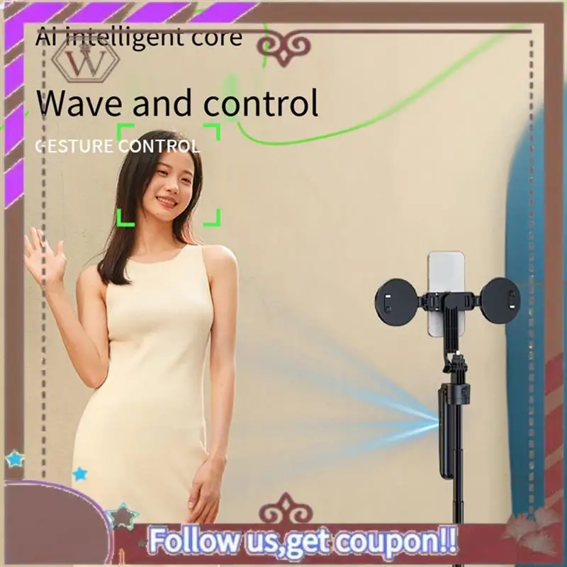 

ABBG-1 PCS Ai Auto Tracking Selfie Stick Automatic Tracking Black Aluminum Alloy Live Phone Holder Bluetooth 5.0 Gimbal Stabiliz