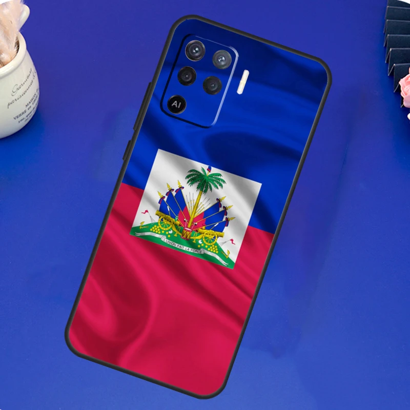 Haiti Haitian Flag Case For OPPO A17 A57 A77 A78 A15 A16 A52 A72 A76 A96 A74 A94 A5 A9 A31 A93 A54S A53S A57S