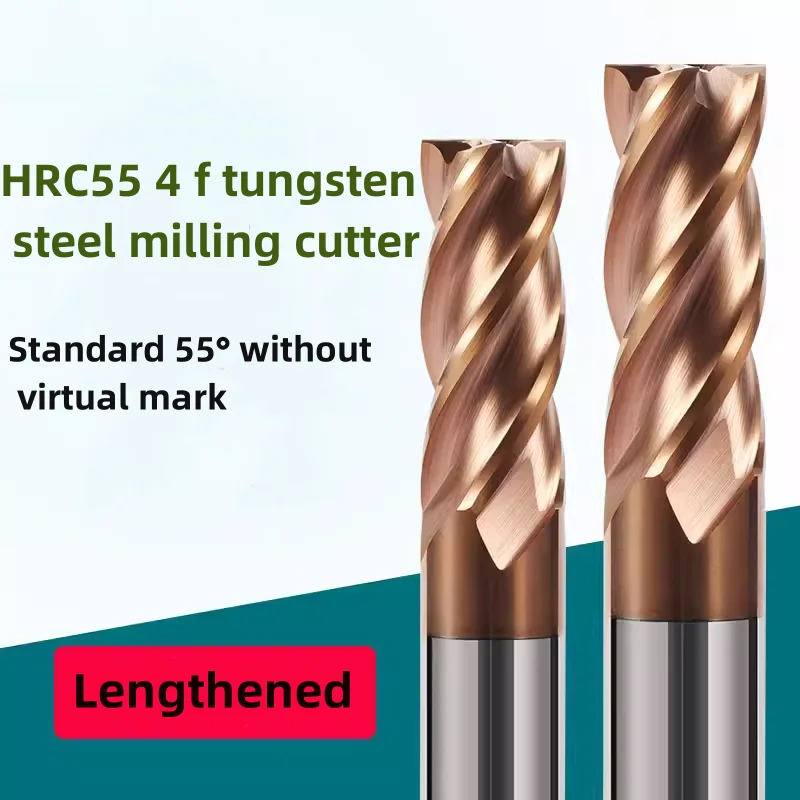 

200mm 4 Flute HRC55 End Mill Extended Solid Carbide Milling Cutter CNC Cutting Tools 8x25x8x75 12x55x12x150 16x86x16x200