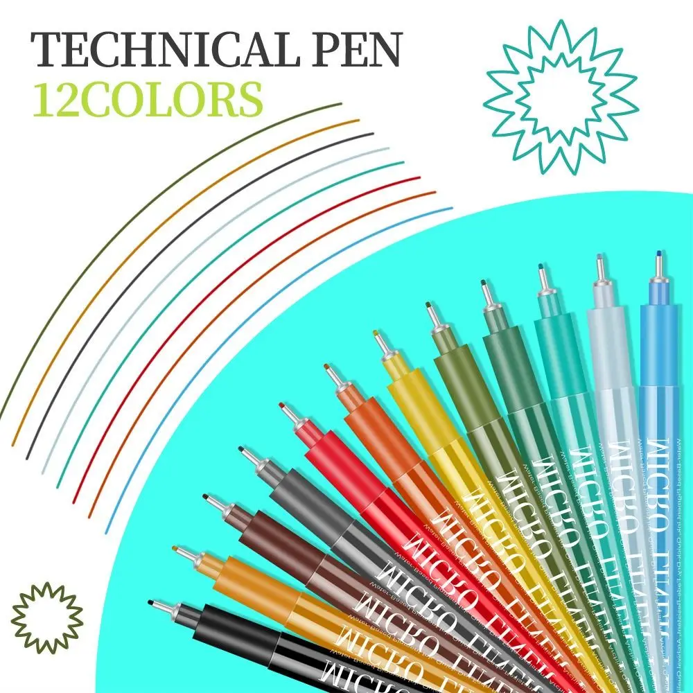 

3pcs/Set High Quality Micron Fine Outline Pen Smooth Colored Ink Drawing Pen Waterproof Marker Liner Hand Drawn