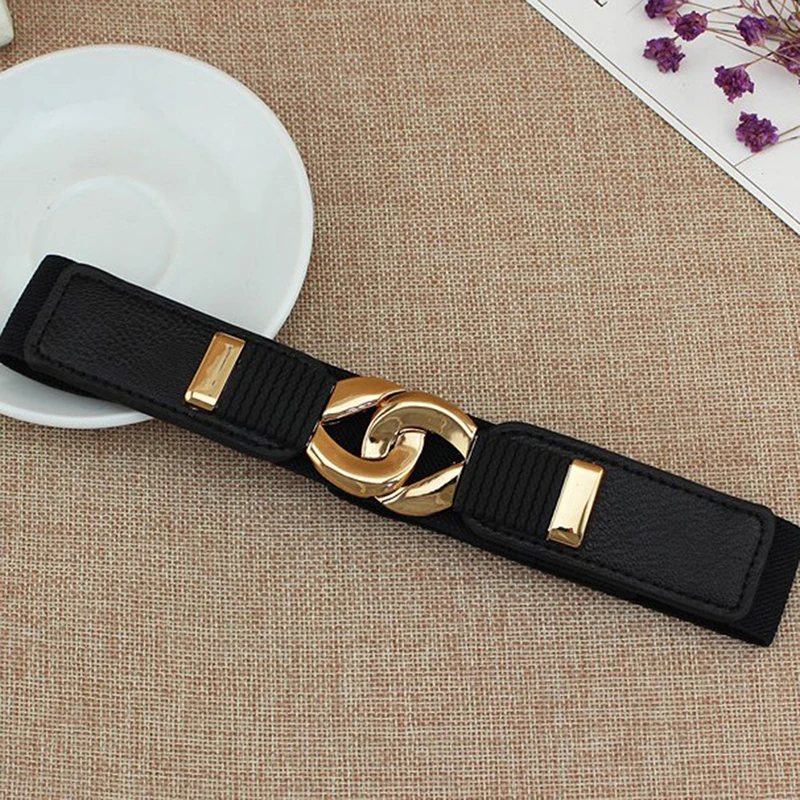 

Female Wide Elastic Waistband Metal Buckle Belt for Women Waist Band Cummerband Sweater Coat Clothing Accessories