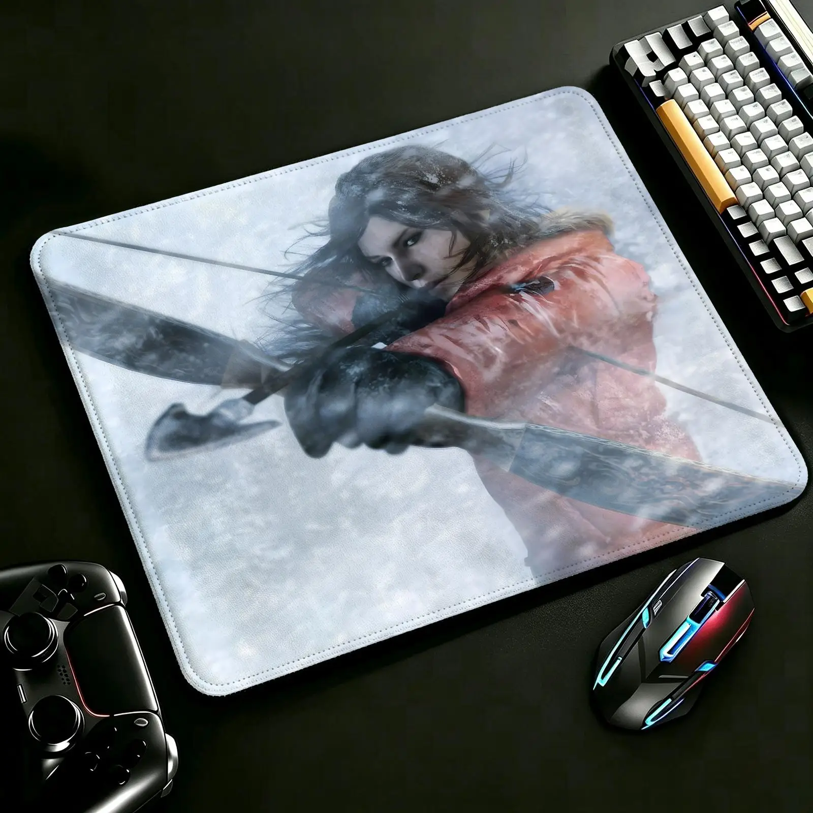 S/M/L E‑Sports Pad,  hot game Tomb Raider Mouse Pad Tough Stitched Border for Lightweight Portable Laptop and Office Gaming