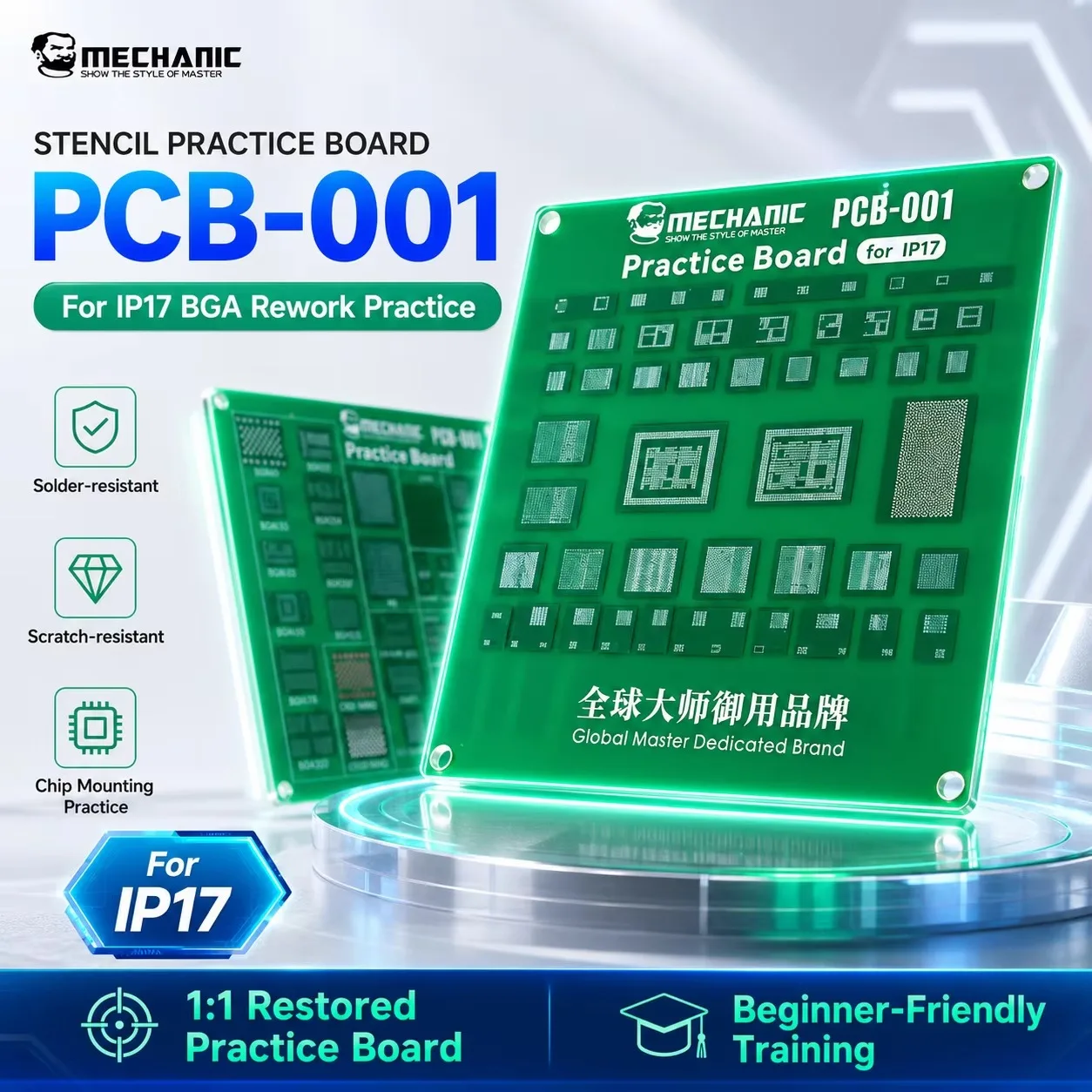 MECHANIC BGA Übungsplatine für PCB, Löt-Trainingsplatte für iPhone 17 Motherboard-Chip-Rework, Löt-Übungs- und Reparatur-Handwerkzeug – Detail 1