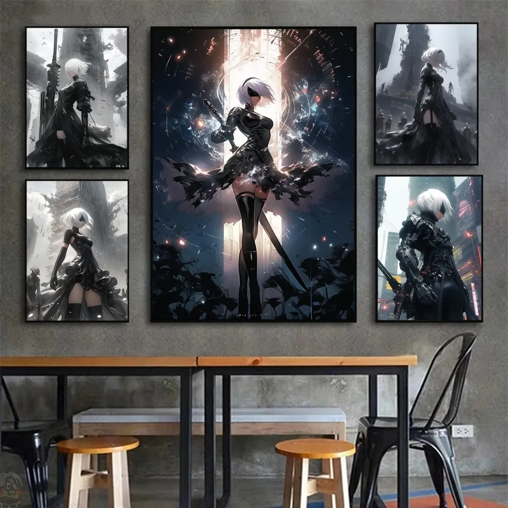 2b NieR Automata Poster Wall Art Home Decor Room Decor Digital Painting Living Room Restaurant Kitchen Art