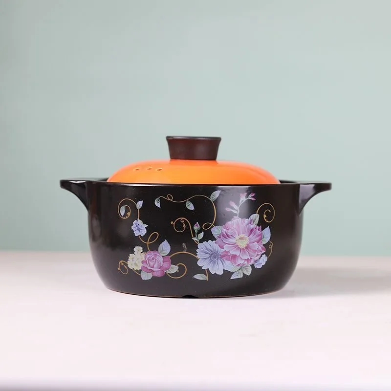 

Wide-Mouth Ceramic Stew Pot with Lid for Health Cooking And Slow Cooking Large Capacity Country Style Chinese Porcelain