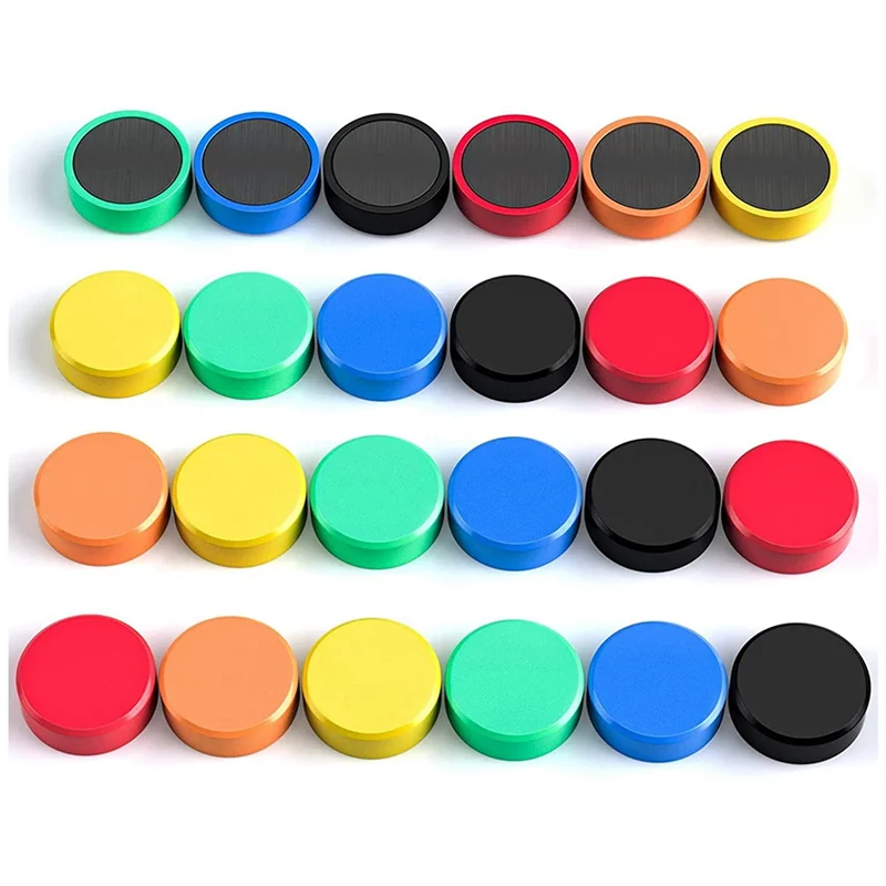 Pack of 60 Magnets, Whiteboard Magnets, Magnets for Magnetic Board, Magnets, Fridge, Colourful Round Magnets, Strong