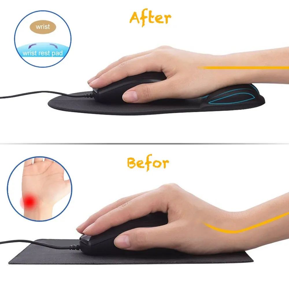 Gaming Mouse Pad เจลสายรัดข้อมือป้องกัน Ergonomic Gaming Desktop Mouse Pad REST คอมพิวเตอร์แล็ปท็อปสํานักงาน Mousepad