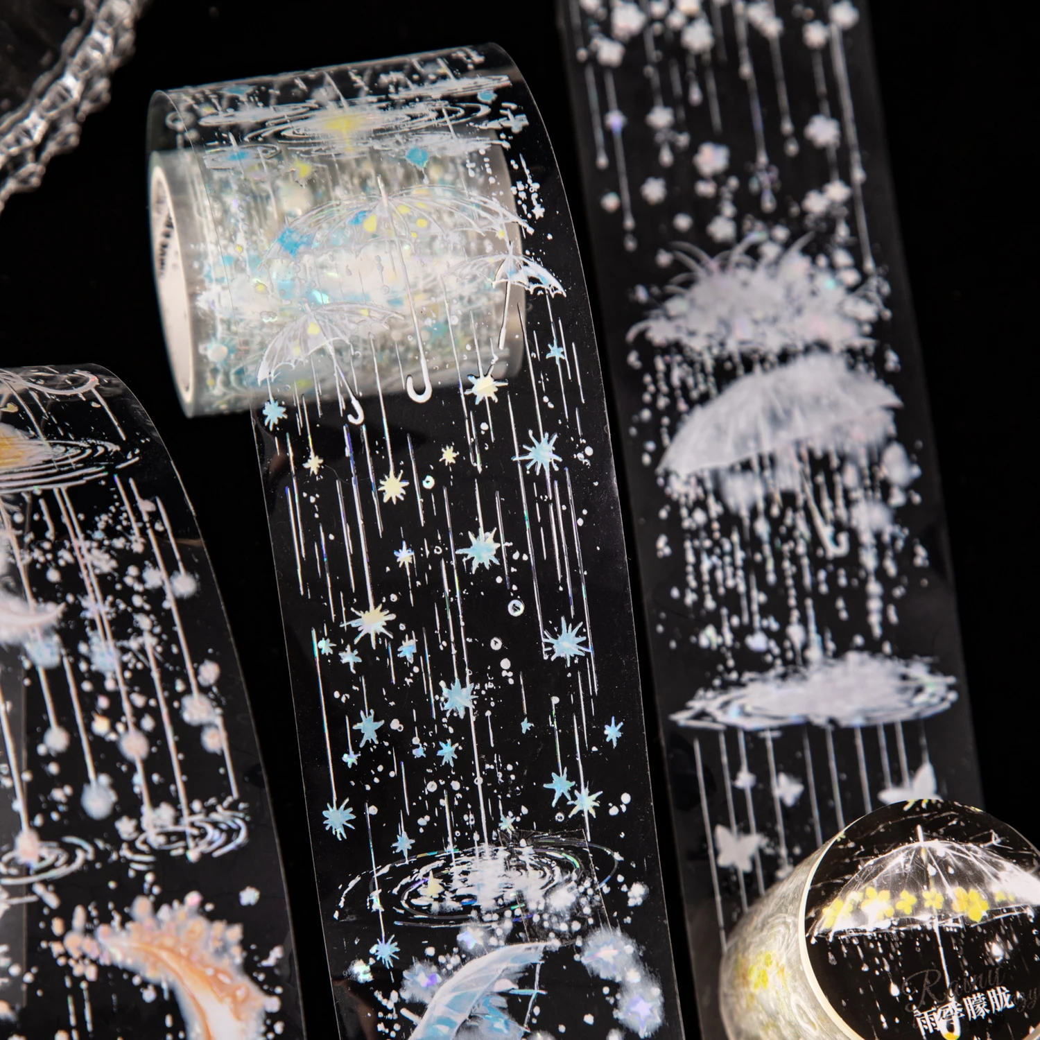 

50mm*200cm The Rainy Season Is Hazy Series Vintage Rain Flower Landscape PET Tape Creative Journal Material Collage Stationery