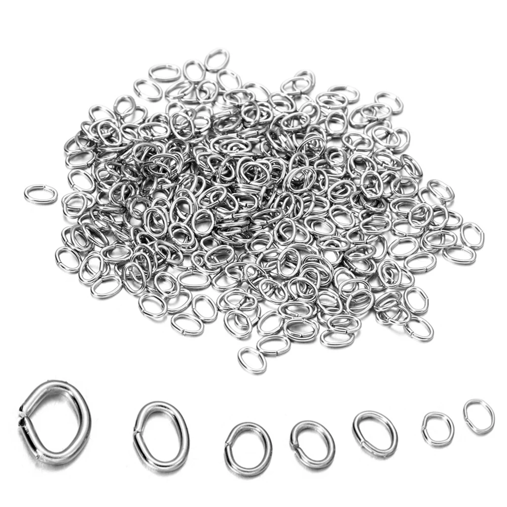 200Pcs/Lot Stainless Steel Oval Rings 2.5-5mm Jump Rings Split Rings Connectors for DIY Jewelry Making Supplies Accessories