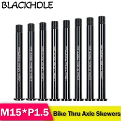 M15*P1.5 MTB Thru Axle Skewers Mountain Bike Fork 15mm Thru Axle Quick Release Shaft Nut Full Suspension Fork Thru Axle Skewers